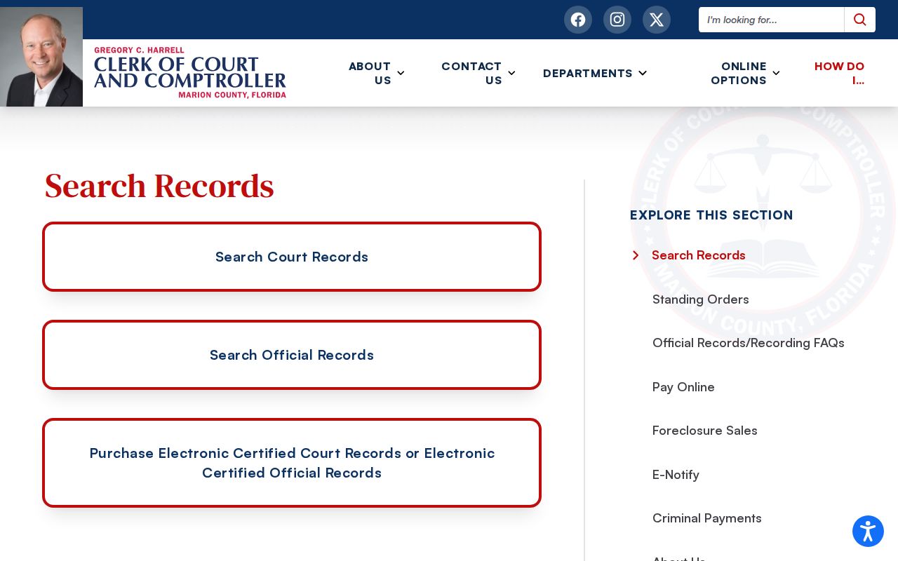 Marion County residents directory Clerk records hub