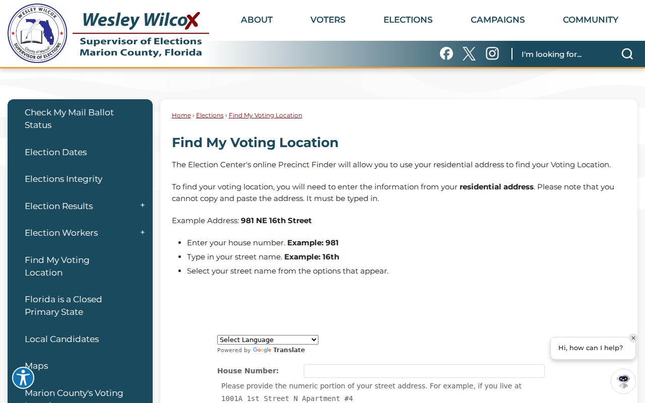 Marion County neighbors precinct and voting location finder