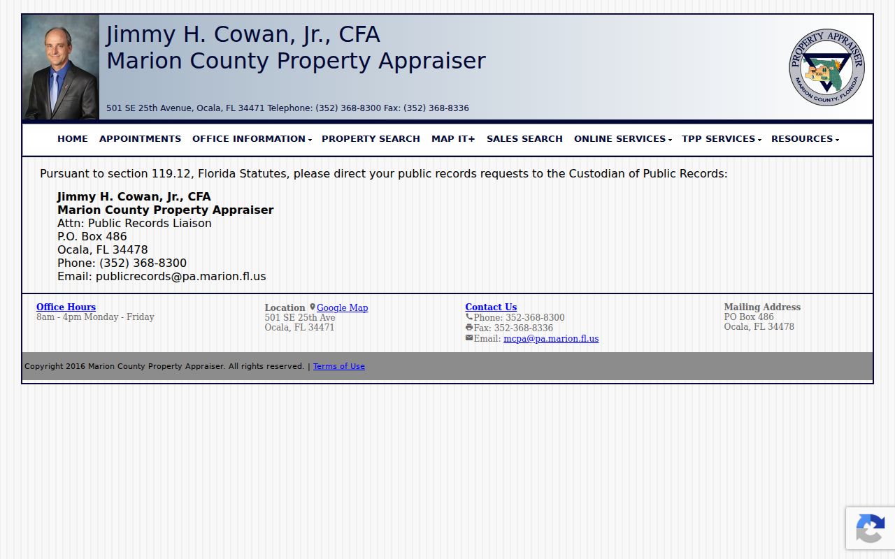 Marion County neighbors Property Appraiser public records request